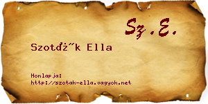 Szoták Ella névjegykártya